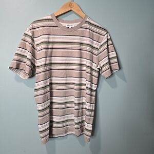Norse Projects JOHANNES WEEKEND STRIPE Light Khaki T Shirt Size M